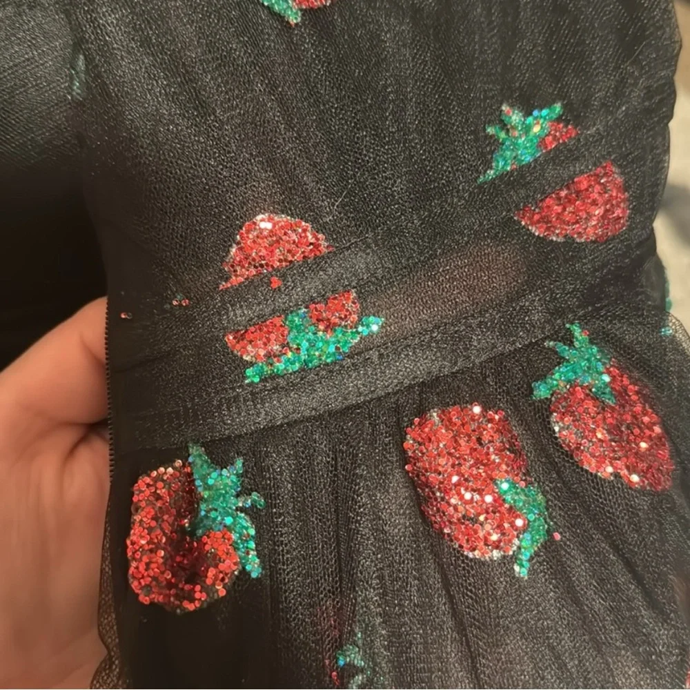 Lirika Matoshi Black Dress with Red Strawberry Print - Picture 7 of 7